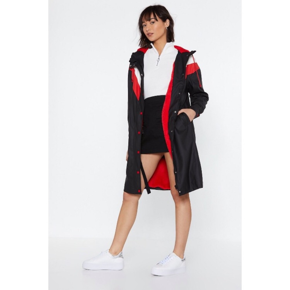 nasty gal chevron longline jacket